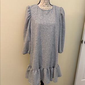 Emery Rose Gray Dress with Ruffle Hem